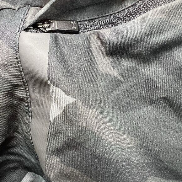 Under Armour Elite Cargo Shorts Mens Small Black Gray Camo Fitted Athletic - Picture 6 of 12